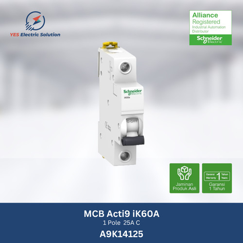 Schneider MCB Acti9 ik60a 1 Pole 25A 4,5Ka - A9K14125