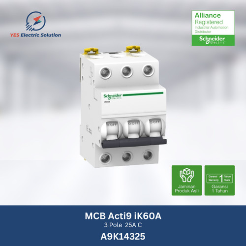 Schneider Electric MCB Acti9 ik60a 3 Pole 25 A 4,5KA - A9K14325