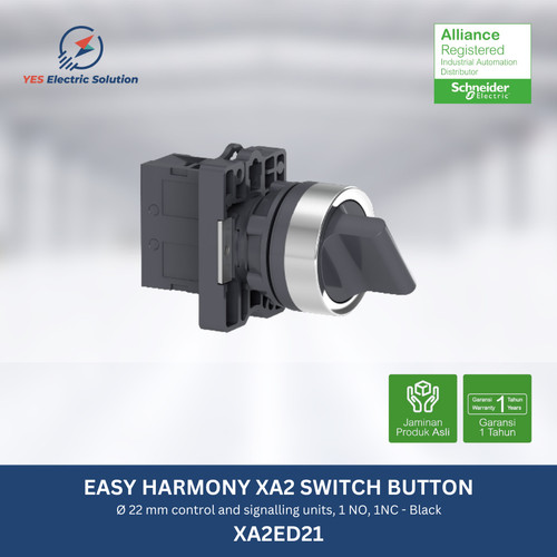 Schneider Electric XA2 Selector Switch 22mm 2 Posisi 1NO - XA2ED21