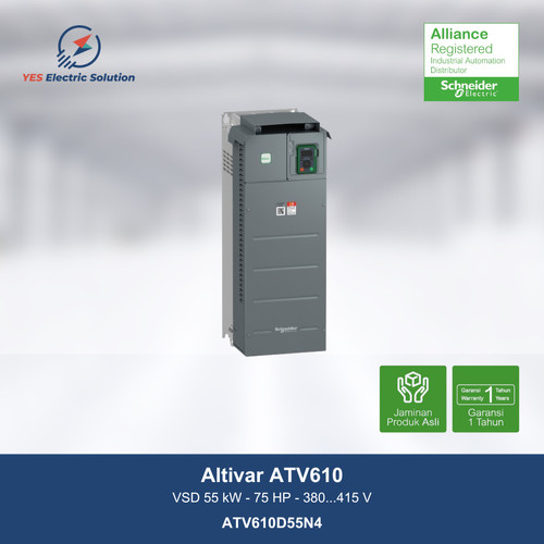 Schneider Altivar ATV610 Variable Speed Drive 55kW 75HP - ATV610D55N4