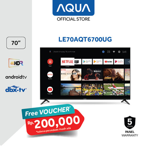 AQUA Elektronik Android Smart TV 70AQT6700UG Digital TV 4K HDR UHD CHR