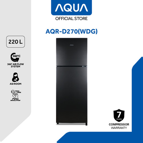 AQUA JAPAN AQR-D270(WDS) Kulkas 2 Pintu 220 Liter