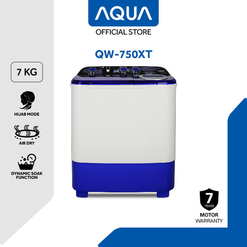 AQUA Elektronik QW-750XT Mesin Cuci Twin Tub Semi Automatic - 7 Kg