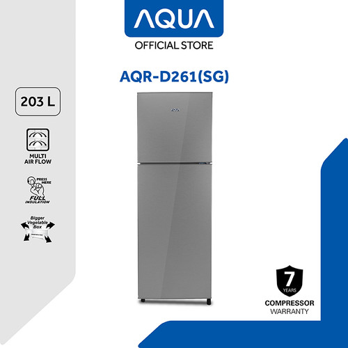 AQUA Elektronik Kulkas 2 Pintu 203L AQR-D261) DG/SG)