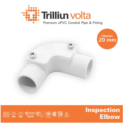 Fitting Pipa uPVC Conduit Trilliunvolta Inspection Elbow