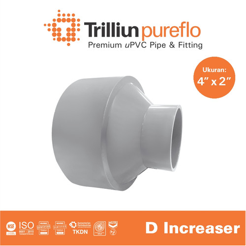 Fitting Pipa uPVC Trilliunpureflo D Increaser 4" x 2" Inch