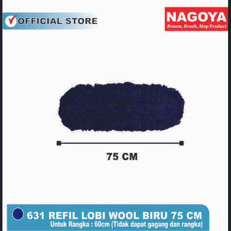 NAGOYA Refill Mop Lobi Wool Biru - 75cm, 90cm