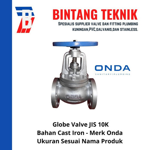 Globe Valve 4" inch Cast Iron Onda JIS 10K