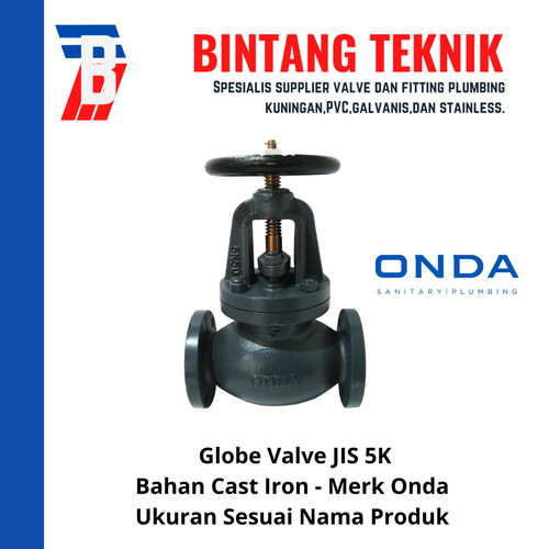 Globe Valve 1 1/2" inch Cast Iron Onda JIS 5K