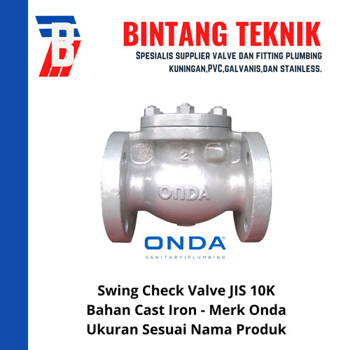 Swing Check Valve 2" inch Cast Iron Onda JIS 10K