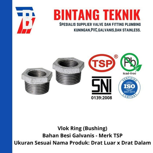 Vlok Ring (Bushing) 1 1/4" x 1" Besi Galvanis TSP