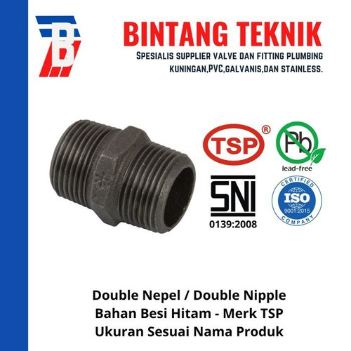 Double Nepel 2" inch Besi Hitam TSP