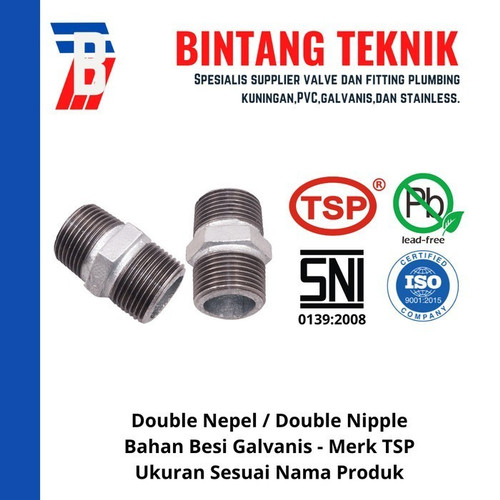 Double Nepel 2" inch Besi Galvanis TSP