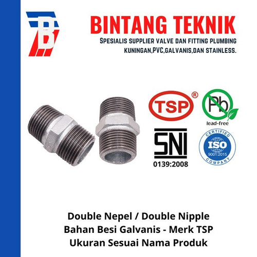 Double Nepel 1 1/4" inch Besi Galvanis TSP