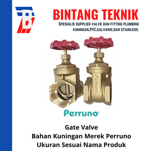 Gate Valve 3/4" inch Kuningan Perruno