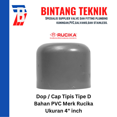 Dop / Cap PVC Rucika 4" inch D (Tipis)