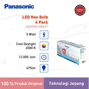 Panasonic Lampu Bohlam LED Neo Bulb 4 Pack 5 Watt - Cool Daylight