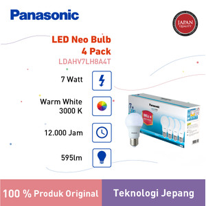 Panasonic Lampu Bohlam LED Neo Bulb 4 Pack 7 Watt - Warm White