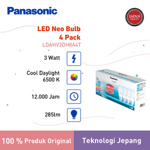 Panasonic Lampu Bohlam LED Neo Bulb 4 Pack 3 Watt - Cool Daylight