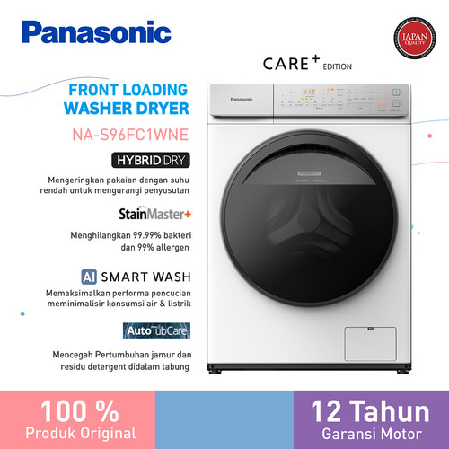 Panasonic NA-S96FCV1WNE Mesin Cuci Front Loading [9.5 Kg] - White