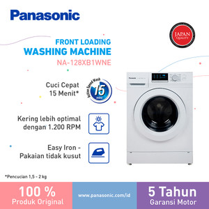 Panasonic NA-128XB1WNE Mesin Cuci Front Loading [8 Kg] - White