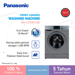 Panasonic NA-127XB1LNE Mesin Cuci Front Loading [7 Kg] - Titanium