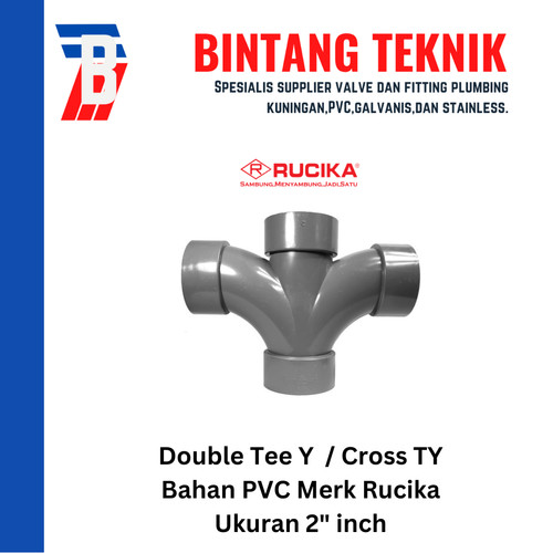 Large Radius Double Tee Y 2" inch PVC Rucika D (Tipis)