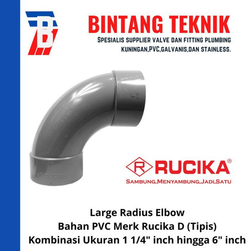 Large Radius Elbow 2 1/2" inch PVC Rucika D (Tipis)