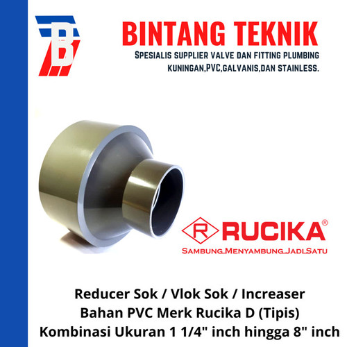 Reducer Sok / Vlok Sok 2" x 1 1/4" PVC Rucika D - Increaser