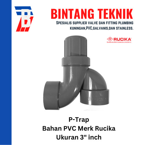 P-Trap 3" inch PVC Rucika D