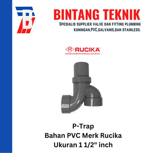 P-Trap 1 1/2" inch PVC Rucika D