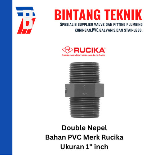 Double Nepel / Double Nipple 1" inch PVC Rucika AW (Tebal)