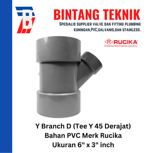 Vlok Tee Y Branch PVC Rucika 6" x 3" - D (Tipis)