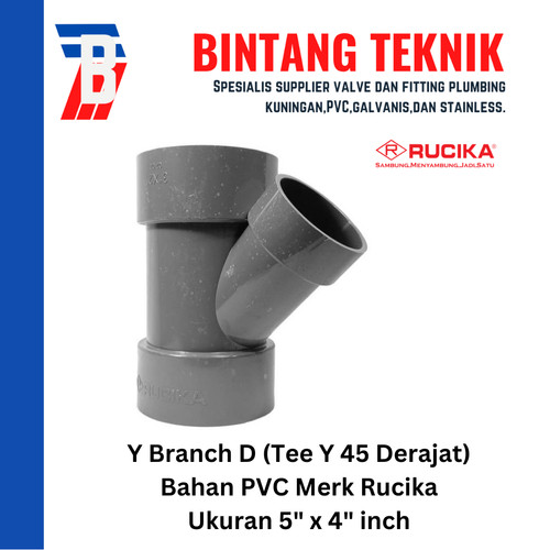 Vlok Tee Y Branch PVC Rucika 5" x 4" - D (Tipis)