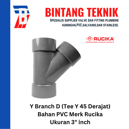 Tee Y Branch PVC Rucika 3" x 3" - D (Tipis)