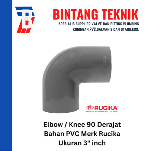 Elbow / Knee 3" inch PVC Rucika AW 90 Derajat