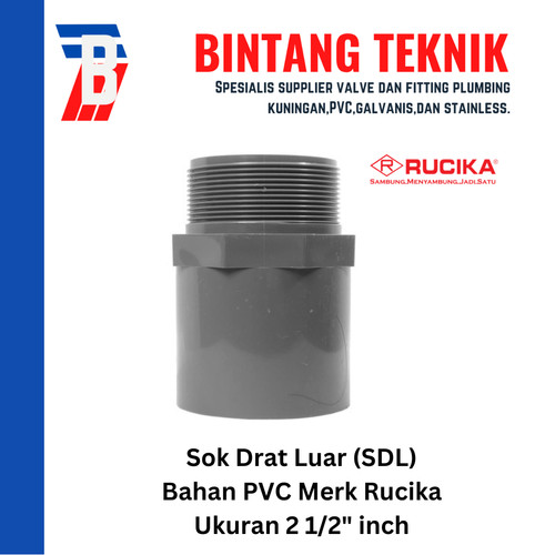 Sok Drat Luar (SDL) PVC Rucika 2 1/2" inch