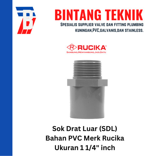 Sok Drat Luar (SDL) PVC Rucika 1 1/4" inch