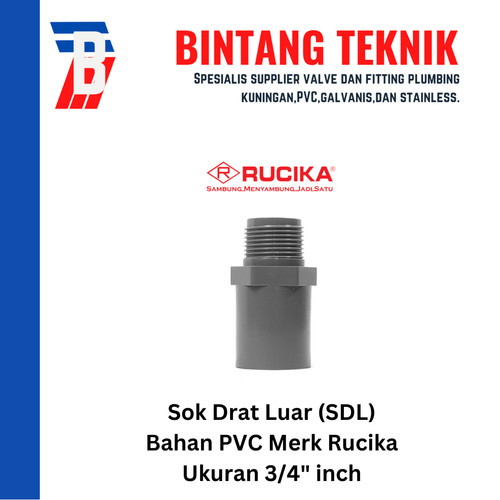 Sok Drat Luar (SDL) PVC Rucika 3/4" inch