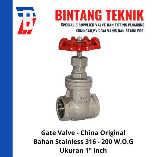 Gate Valve Stainless (SUS) 316 1" inch - China