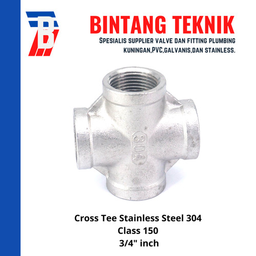 Cross Tee 3/4" inch Stainless (SUS) 304 #150