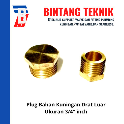 Plug Kuningan 3/4" inch