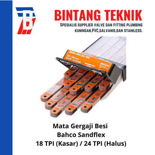 Mata Gergaji Besi Bahco Sandflex 18 TPI (Kasar) / 24 TPI (Halus)