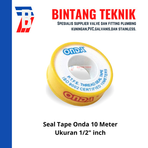 Seal Tape Onda 10 Meter Ukuran 1/2" inch