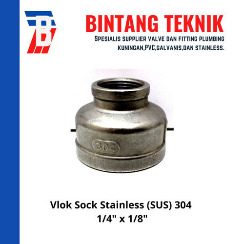 Vlok Sok / Reducer Stainless (SUS) 304 1/4" x 1/8"