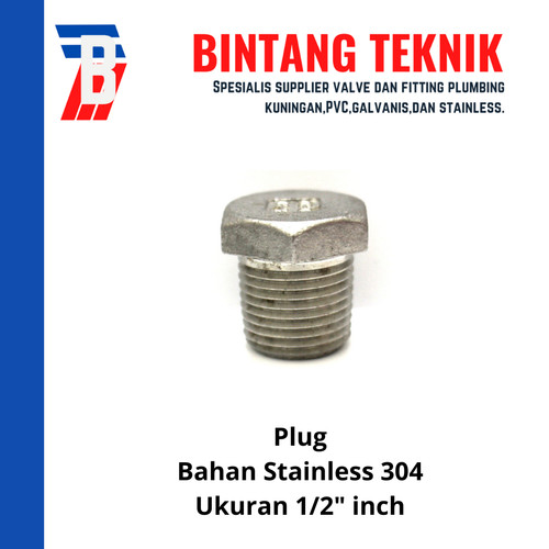 Plug SS304 C 150 Uk. 1/2"