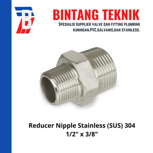 Reducer Nipple SS 304 (uk. 3/8" x 1/2")