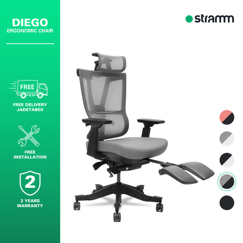 Kursi Kantor Ergonomis Stramm Diego I with Footrest