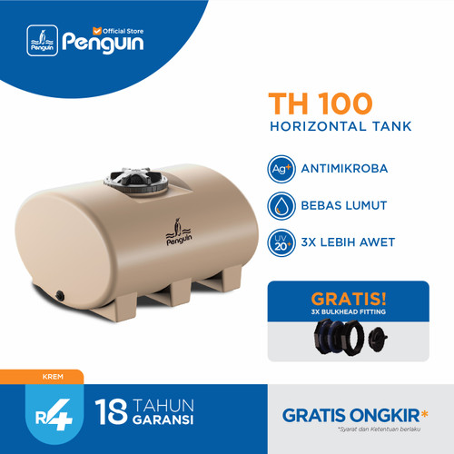 Penguin Toren Tandon Tangki Air Horizontal Tank TH 100 1000 Liter