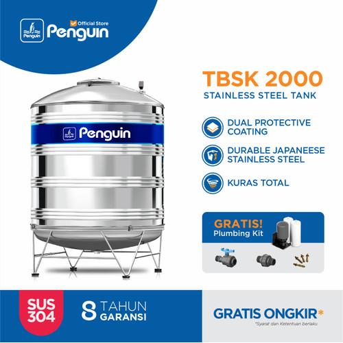 Penguin Toren Tandon Tangki Air Stainless Steel TBSK 2000 2000 Liter